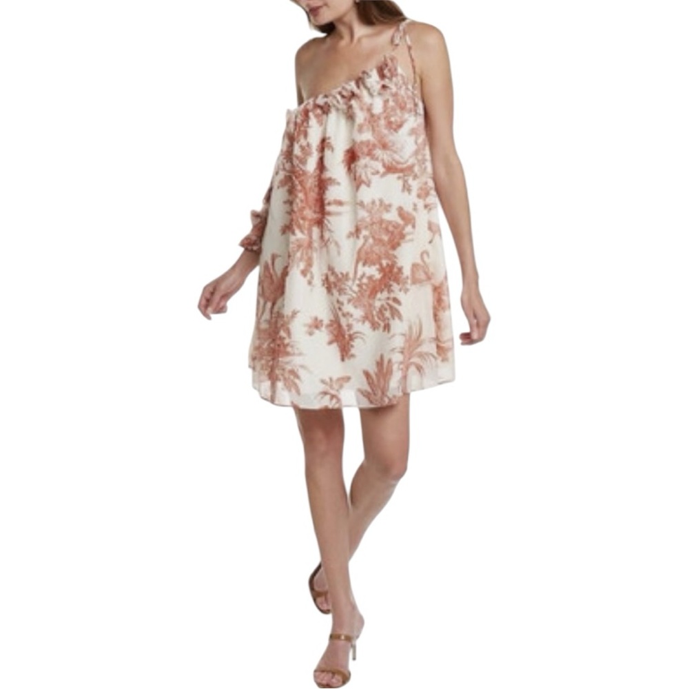 Sachin + Babi Katie One-Shoulder Dress in Cream and Rust Sizes XS and S NWT - Picture 2 of 8